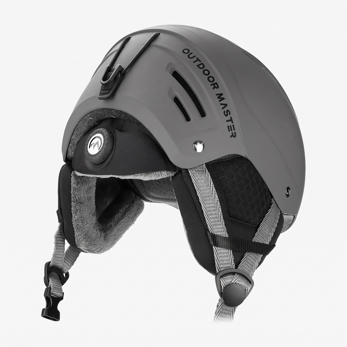 OutdoorMaster Kelvin II Ski Helmet - Snow Sport Helmet Snowboard Helmet for Men Women & Youth Grey M