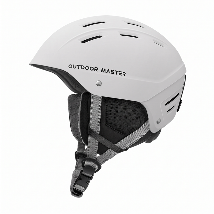 OutdoorMaster Kelvin II Ski Helmet - Snow Sport Helmet Snowboard Helmet for Men Women & Youth White L