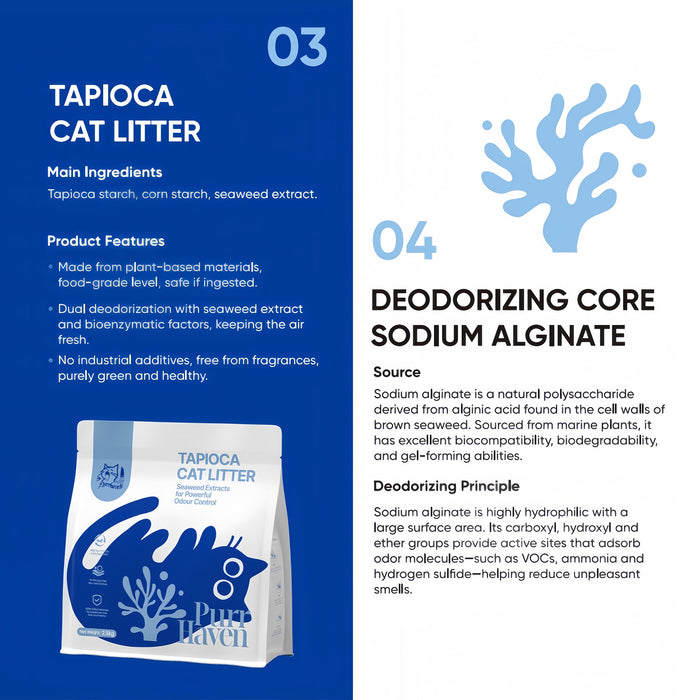 PurrHaven Tapioca Clumping Cat & Kitty Litter, 30kg (12 Pack),Dust Free,Plant-Based,Easy to Clean,Odour Neutraliser,Rapid Liquid Absorption,Non-Toxic Formula