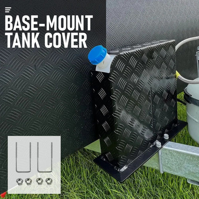 Alpen Outdoor Base 2mm Aluminum Diesel Heater Fuel Tank Cover, Heavy Duty Protective Guard for 10L 15L Tanks, Simple Installation,Left Side,Safe UV & Impact Shield, Ideal for Camping & RV