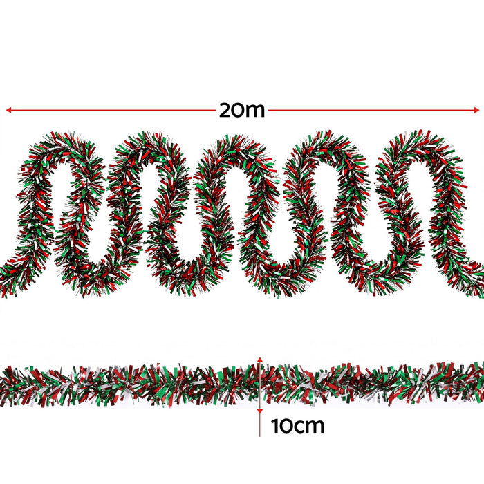 Jingle Jollys 20M Christmas Tinsel Garland Mixed Colors Xmas Party Decoration
