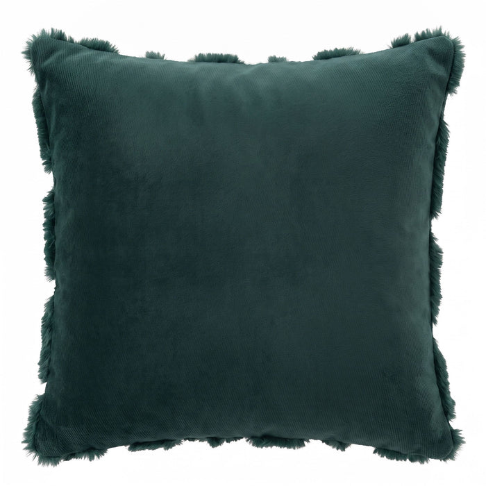 Jingle Jollys Christmas Tree Pillow Covers 2 Packs Cushion Covers Soft Faux Fur Jacquard Throw Pillow Covers 45 x 45cm Green