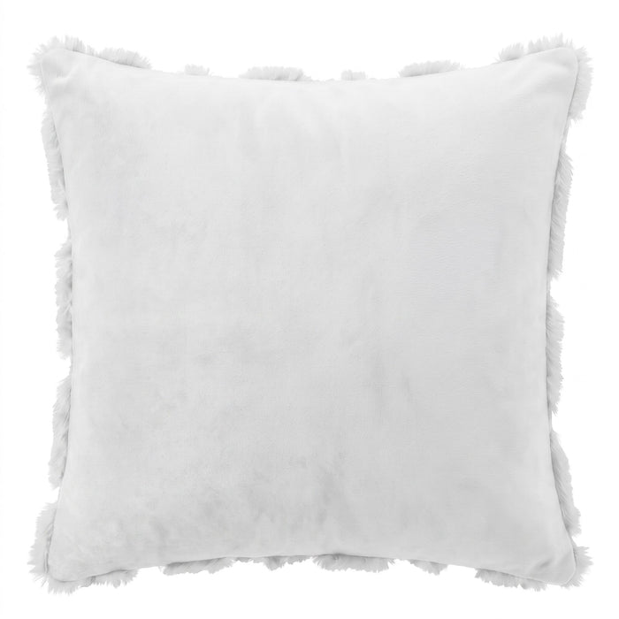 Jingle Jollys Christmas Tree Pillow Covers 2 Packs Cushion Covers Soft Faux Fur Jacquard Throw Pillow Covers 45 x 45cm White