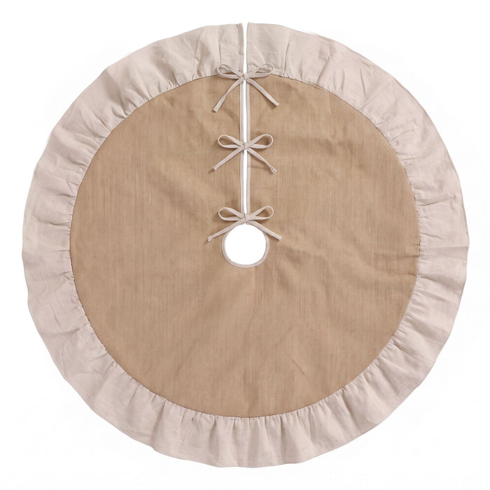 Jingle Jollys 120cm Christmas Tree Skirt Linen Christmas Tree Mat Decor