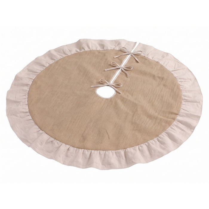 Jingle Jollys 120cm Christmas Tree Skirt Linen Christmas Tree Mat Decor
