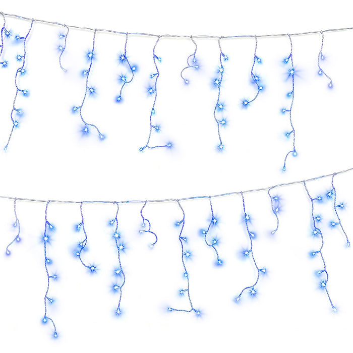 Jingle Jollys 32M Christmas Lights Solar Icicle String Lights 960 LED Blue