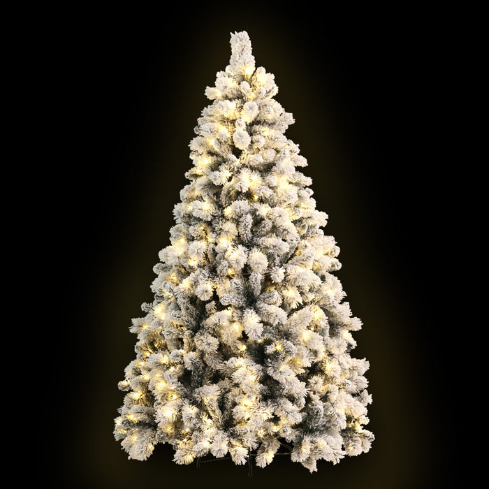 Jingle Jollys Christmas Tree 2.1M Xmas Tree with 500 LED Lights Snowy Tips