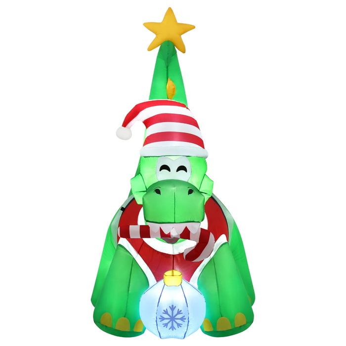 Jingle Jollys Christmas Inflatable Dinosaur 1.86M Height LED Decorations Illuminated