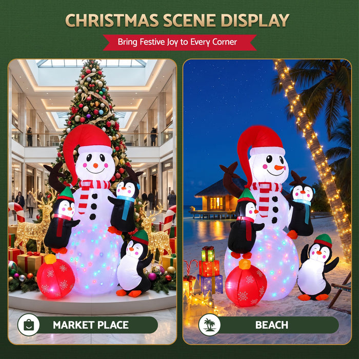 Jingle Jollys Christmas Inflatable Snowman 1.8M Height LED Outdoor Decorations Illuminated
