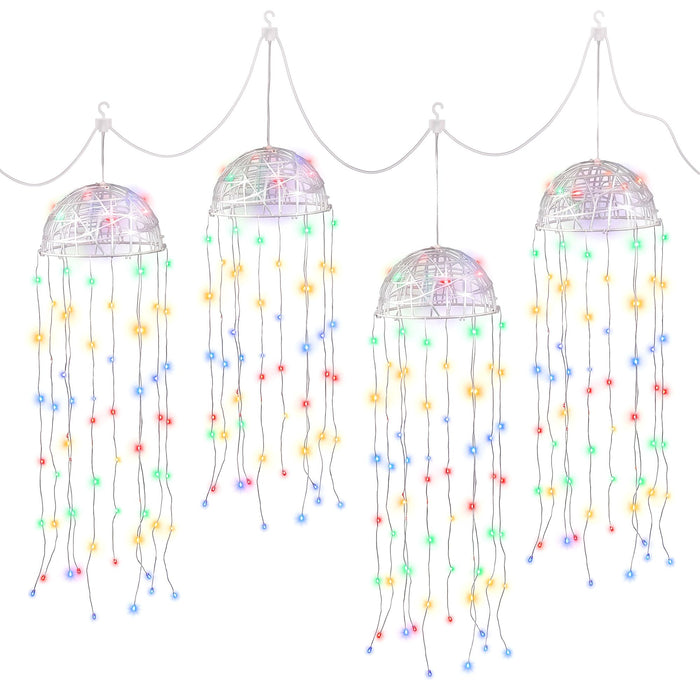 Jingle Jollys Christmas Lights Solar Jellyfish 4Pcs Garden Decorative Multi-Color