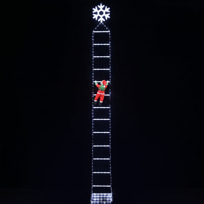 Jingle Jollys Christmas Ladder Lights Santa 3.4m 328LED Hanging Decor Cool White