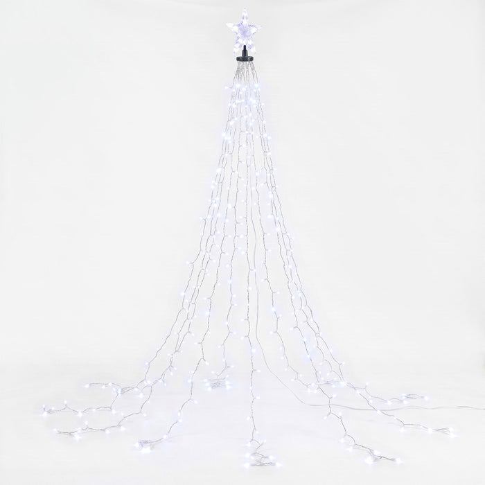 Jingle Jollys 2.5M Christmas Tree Lights Christmas Lights Tree Topper Waterfall Fairy Lights White