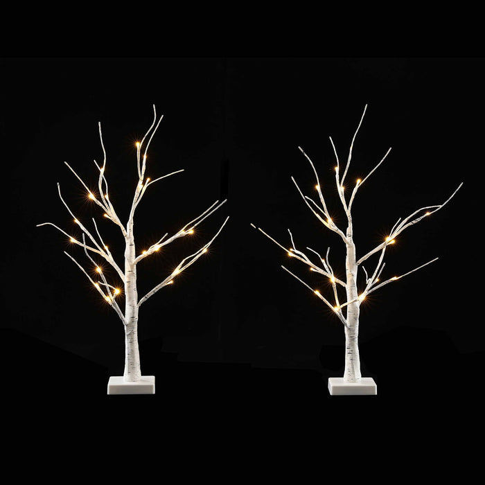 Jingle Jollys Lighted Branch Tree Christmas Decorations Warm White Christmas Lights 2 Pack 60cm