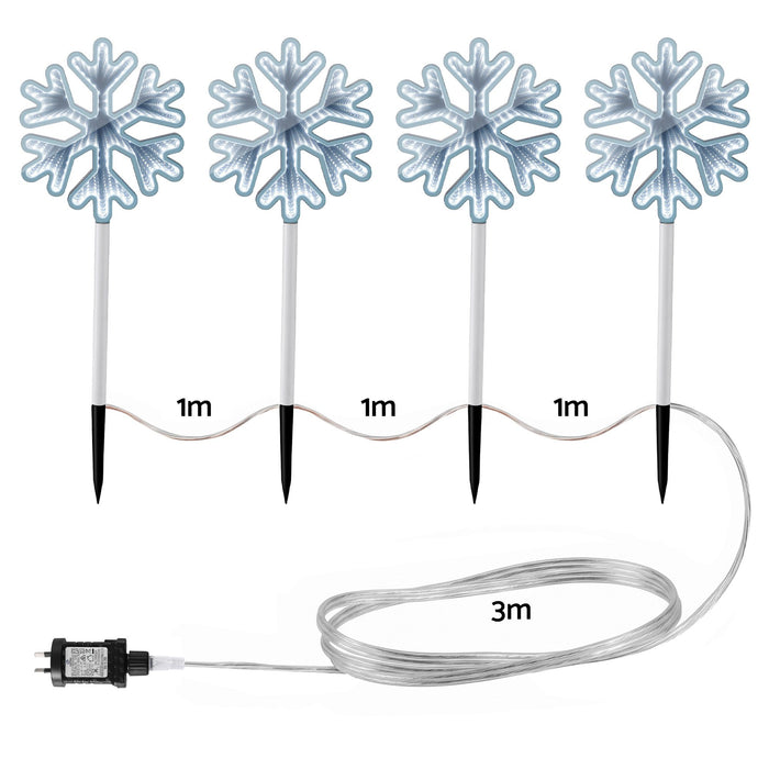 Jingle Jollys 4 Pack Christmas Lights Path Lights Garden Decoration Outdoor Pathway Lighting