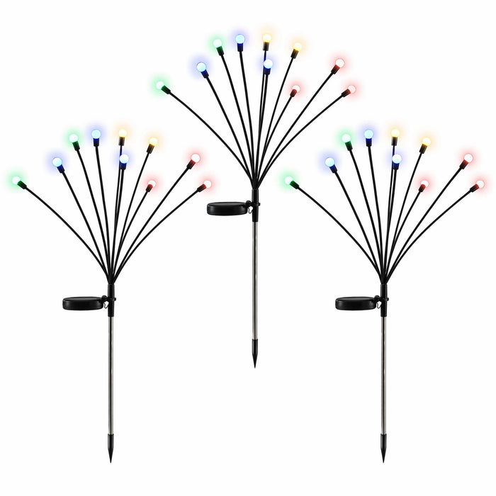 Jingle Jollys Christmas Lights Solar Firefly Lights Garden Decoration Path Lights Multicolour 3 Pack