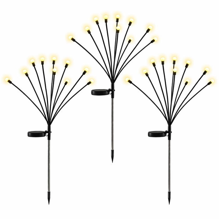 Jingle Jollys Christmas Lights Solar Firefly Lights Garden Decoration Path Lights Warm White 3 Pack