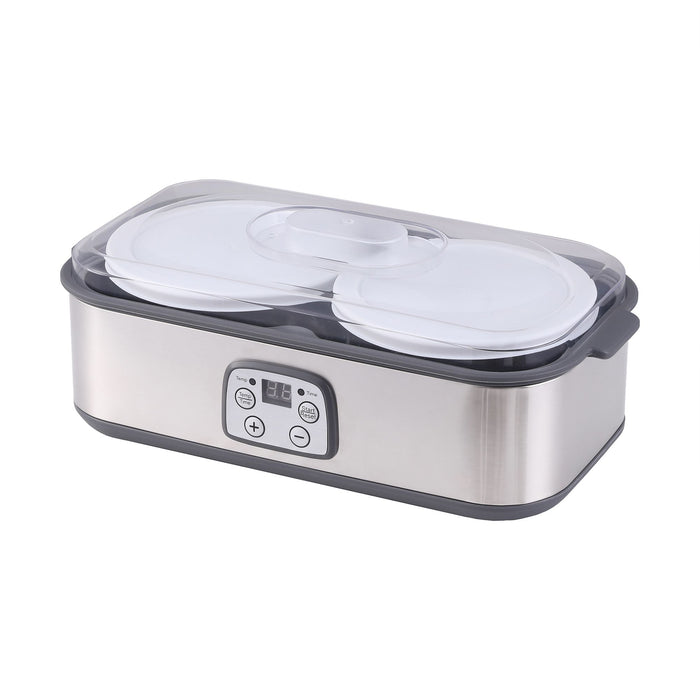 Devanti Greek Yoghurt Maker Machine 2x960ml Large Tubs Temp Control Grey