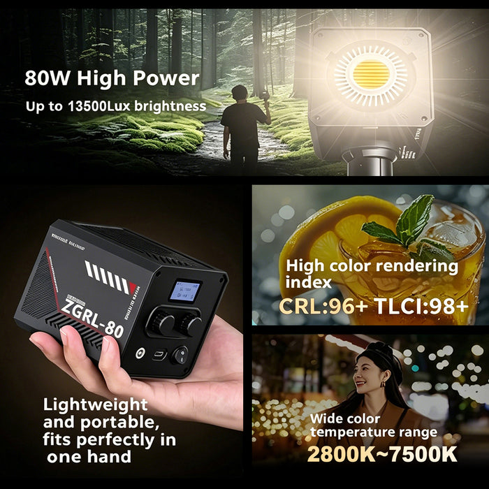 Listing 80W COB LED Lamp High-Power Fill Light Professional Video Photography 1000mAh80W COB LED Lamp High-Power Fill Light Professional Video Photography 1000mAh