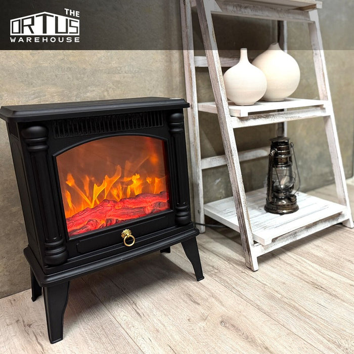 Electric Fireplace Free Standing Heater Lightweight Up to 20m² Realistic 3D Flame