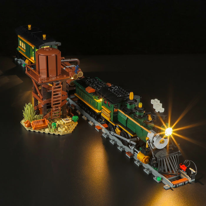 Lumibricks F9036 14003 Wild West Freight Train 1524Pcs LED Brick Train Set