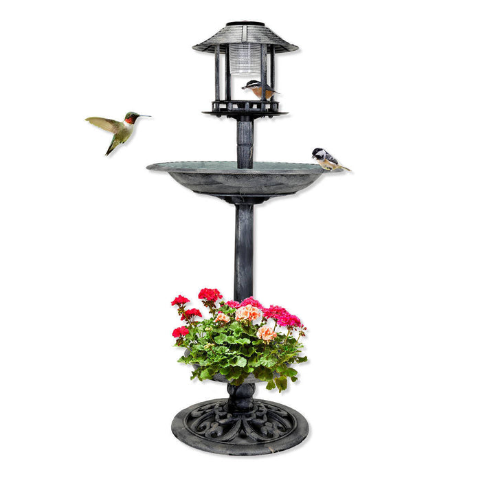 Garden Greens With Feeding Station And Lights 1M Bird Bath Solar Power Trade Me