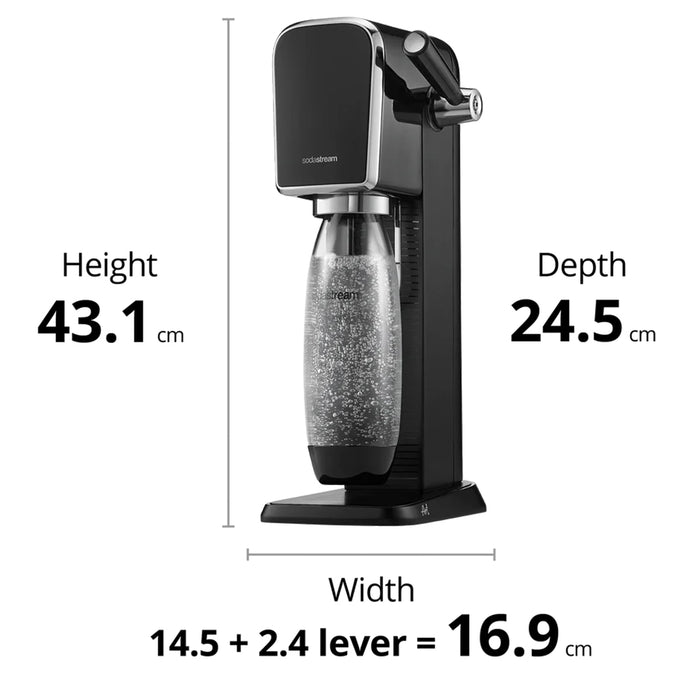 The NEW SodaStream ART Sparkling Water Maker Family Pack 2xCO2 cylinder 5xCarbonating Bottles