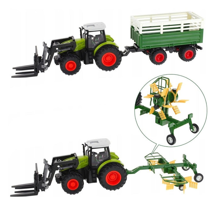 Electronic Remote Control Tractor 2.4Ghz RC Fork Loade Gyro Rake Trailer