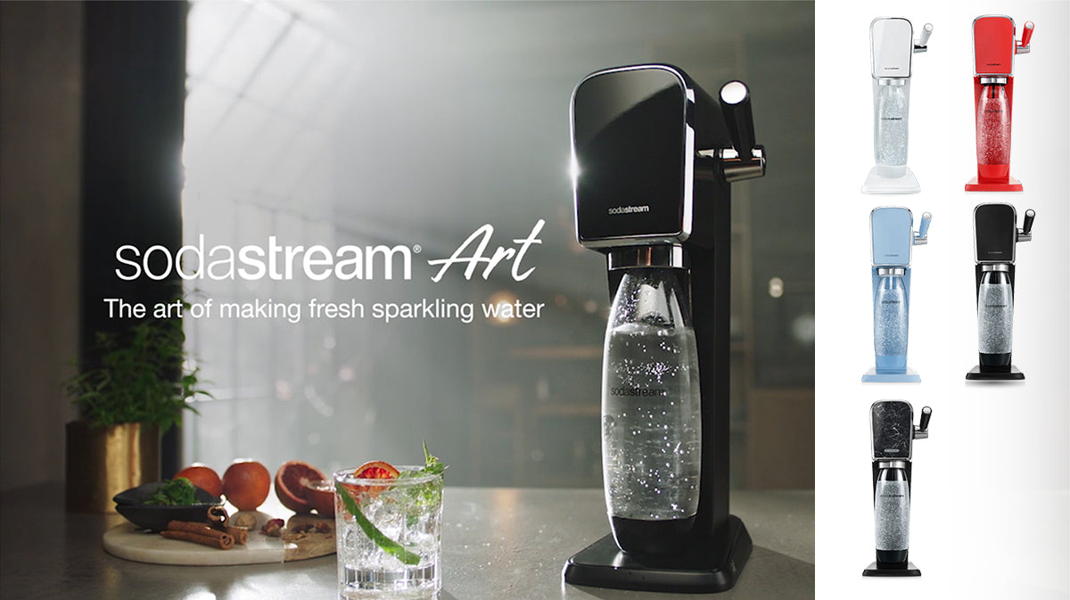 The NEW SodaStream ART Sparkling Water Maker Family Pack 2xCO2 cylinder 5xCarbonating Bottles