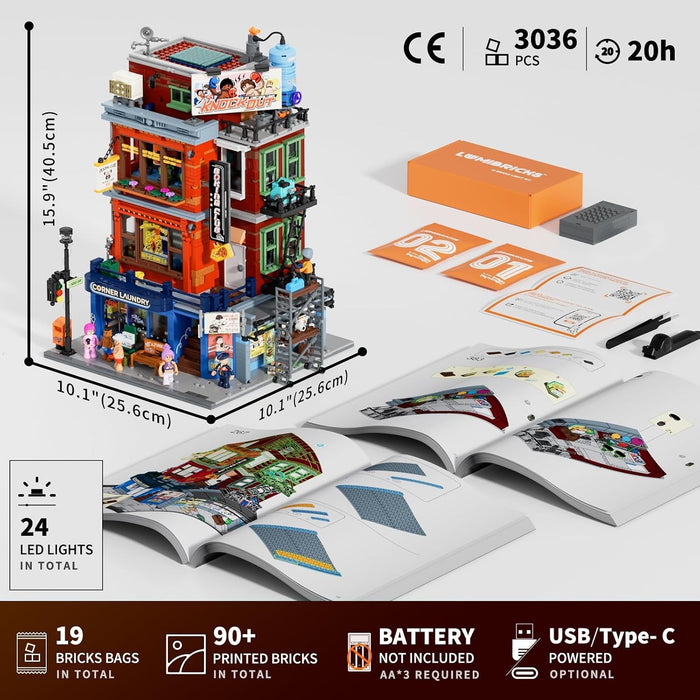 Lumibricks Boxing Club 19009 L9116 Street Fusion Series 3036PCS LED Blocks