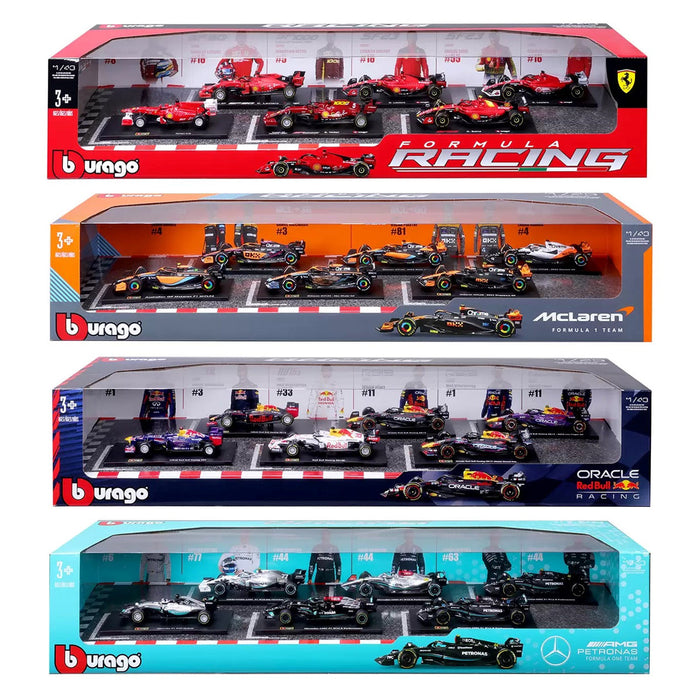 Burago 1:43 Formula Racing Die Cast With Plastic Part Car Model 6 Pack Red Bull Trade Me