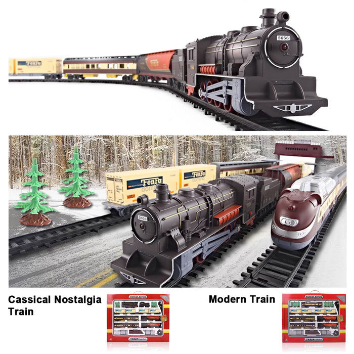 Electric Classic/Modern Toy Train Set Vehicle Rail Track Carriages Kids