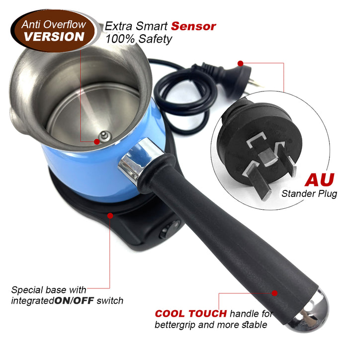 Mornest Electric Turkish Greek Arabic Coffee Maker New Automatic Sensor Anti Overflow 200ml