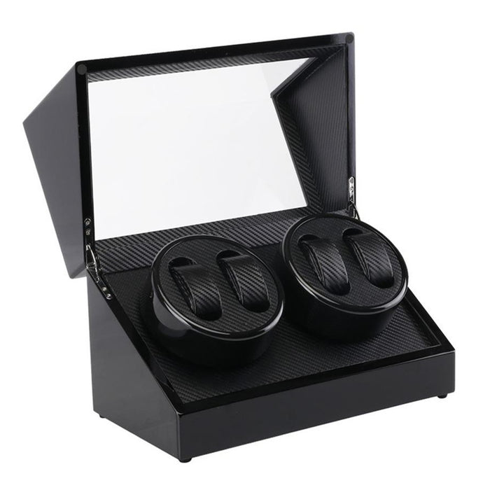 Watch Winders Automatic Rotation 4 Grids Wooden Storage Case Display Box