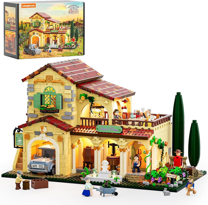 Lumibricks 2800PCS Tuscan Winery Building Blocks Farm Series LED Light Kit L9086