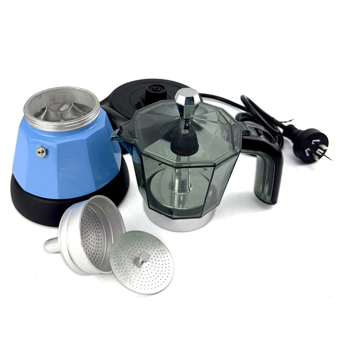 Mornest Electric Moka Coffee Maker Espresso Italian Classic Auto power off for Home 3/6Cups