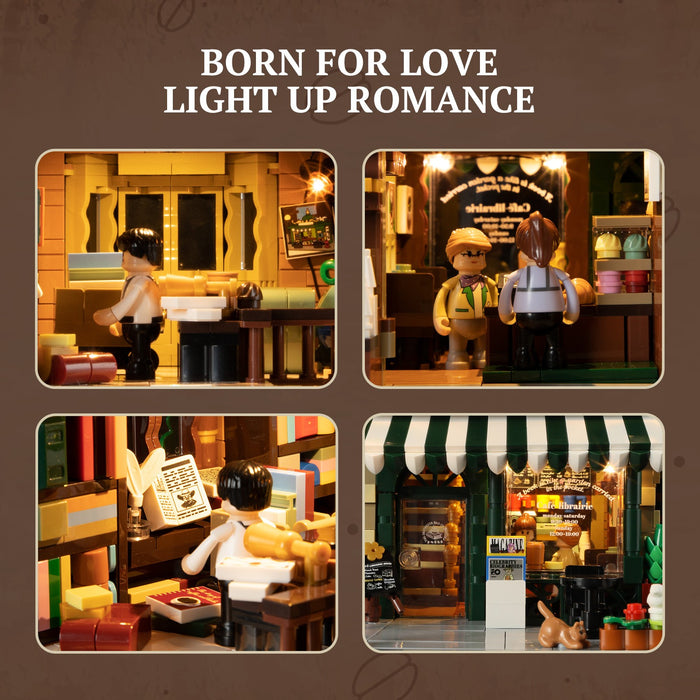 Lumibricks Book Cafe 15002 F9031 Town Life Series 1718PCS LED Building Blocks