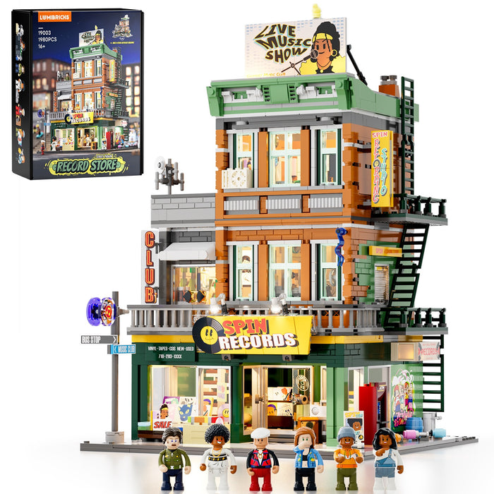 Lumibricks Record Store 19003 F9058 Street Fusion Series 1980PCS LED Blocks