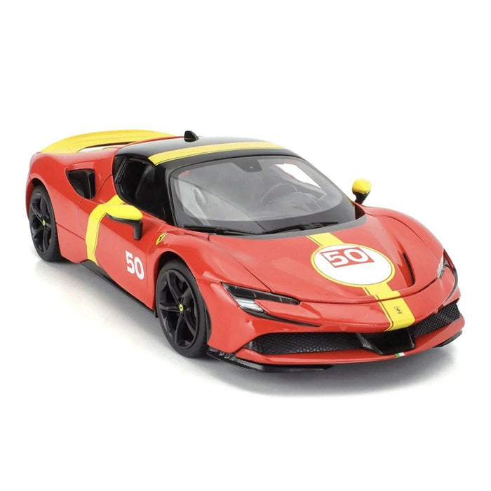 Maisto 1:18 Metallic Diecast Plastic SF90 Stradale Assetto Fiorano Red Yellow Car