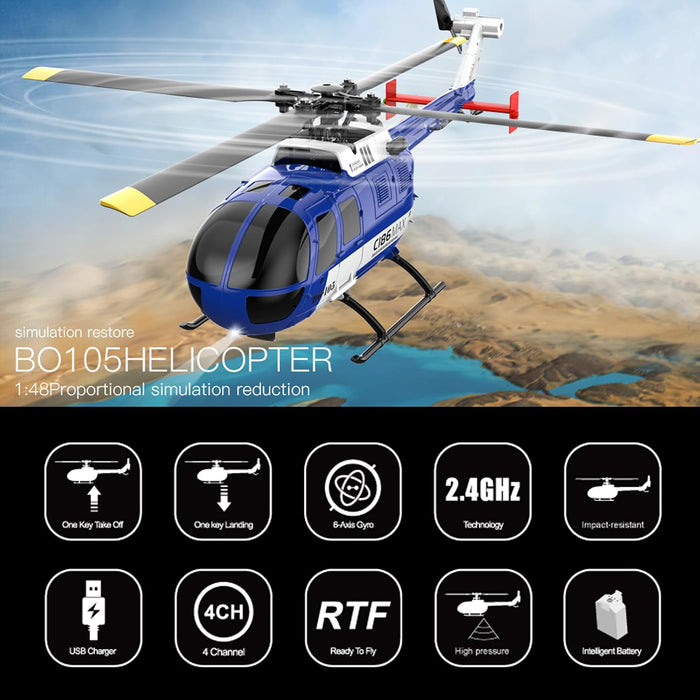 2.4G RC Flybarless Single-rotor Helicopter Optical Flow Localization 6-Axis Gyro