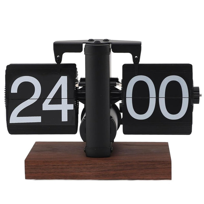 Flip Desk Clock Vintage 24 Hours Anti Slip Base Knob Adjustable Batte