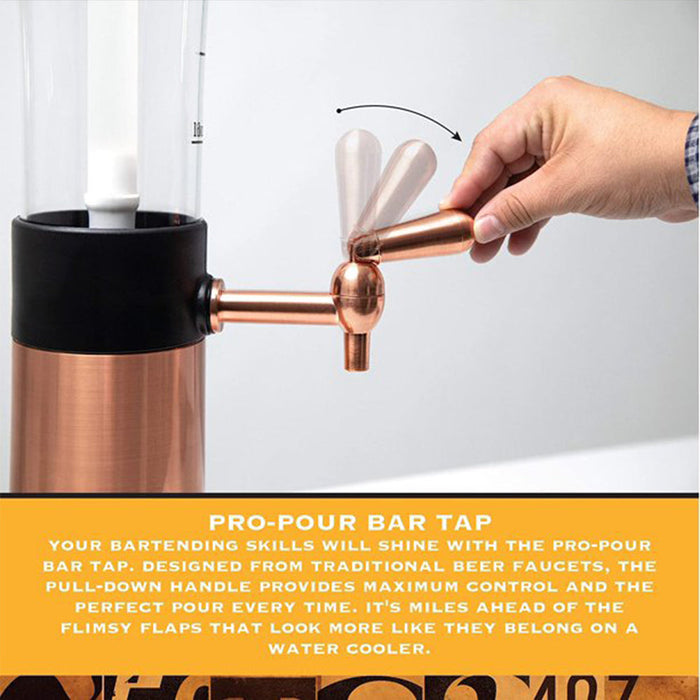 Refinery Beer Tower 2.6L With Tap Ice Drink Dispenser Beverage Bar Tube Copper NEW MODEL