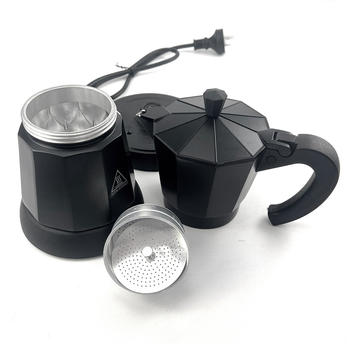 Mornest Electric Aluminium Moka Coffee Maker Espresso Italian Classic auto power off Home 3/6Cups