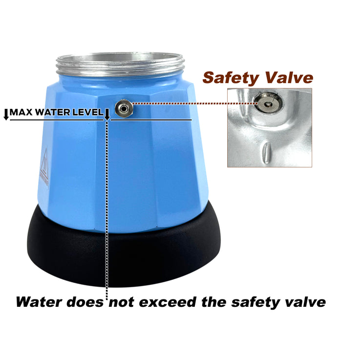 Mornest Electric Aluminium Moka Coffee Maker Espresso Italian Classic auto power off Home 3/6Cups