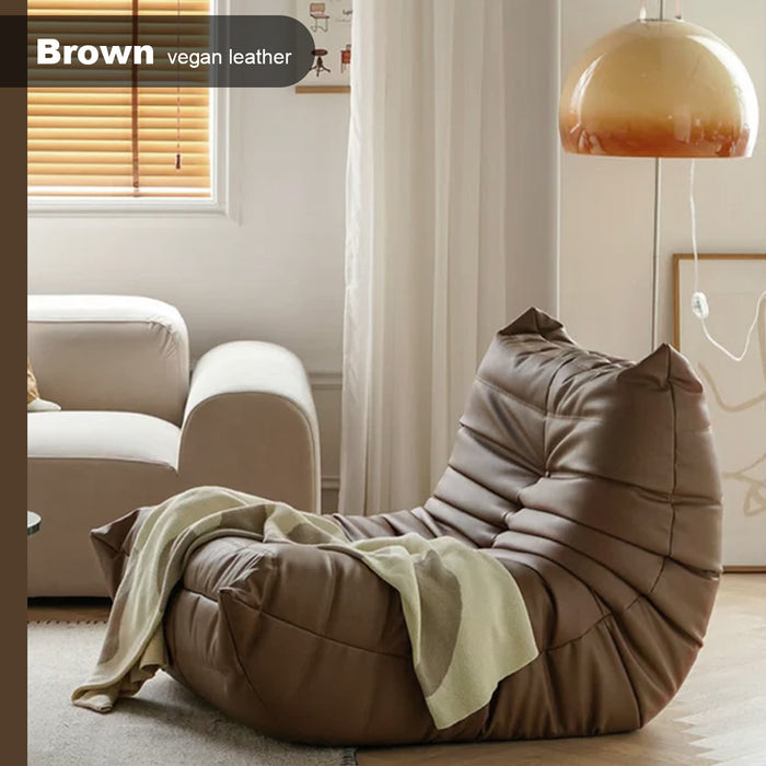 Lazy Sofa Floor Couch Leisure Lounge Foam Pouffe Recliner Soft Vegan Leather