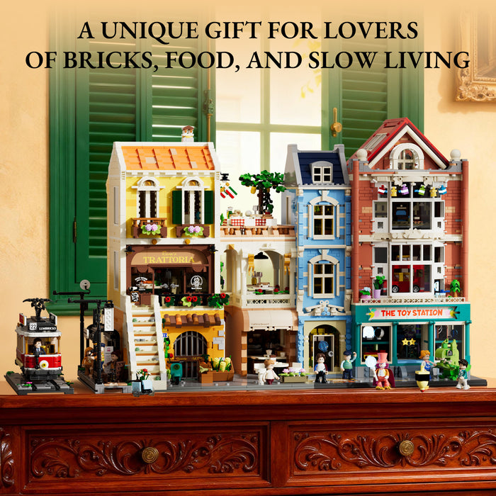 Lumibricks 15010 L9119 Italian Homestyle Restaurant Town Life 2868Pcs LED Brick
