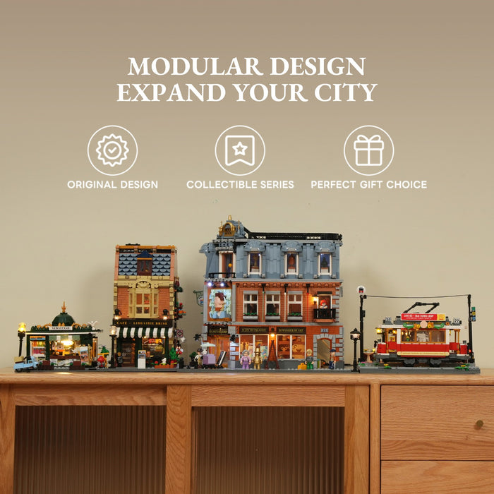 Lumibricks Book Cafe 15002 F9031 Town Life Series 1718PCS LED Building Blocks