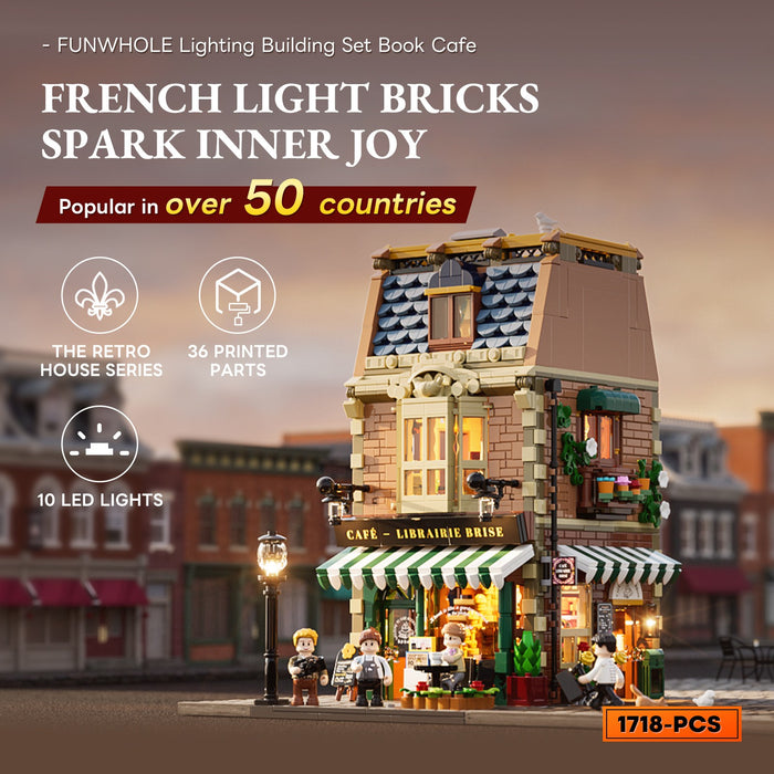 Lumibricks Book Cafe 15002 F9031 Town Life Series 1718PCS LED Building Blocks