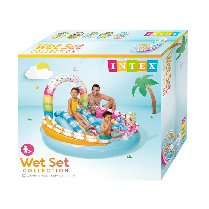 Intex Inflatable Candy Fun Centre Play 70x168x122cm With Slide Sprayer Ball