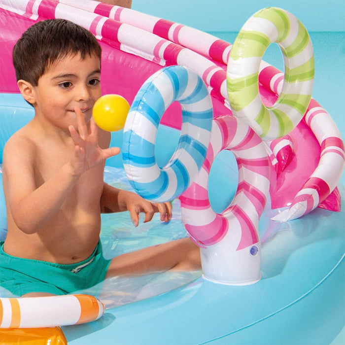 Intex Inflatable Candy Fun Centre Play 70x168x122cm With Slide Sprayer Ball