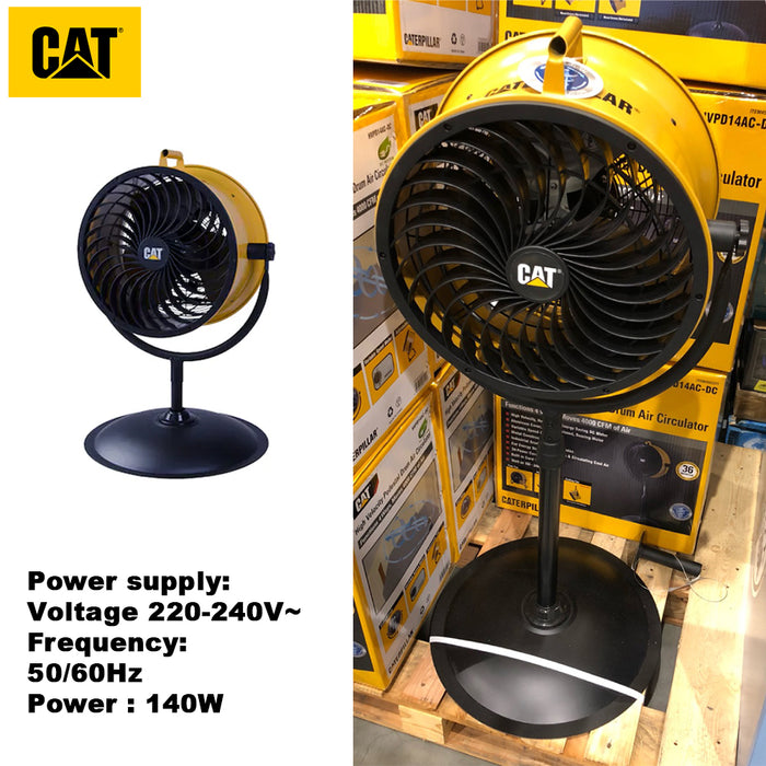 Caterpillar 46cm High Velocity Drum Pedestal Air Circulator Outdoor Fan HVPD-18AC-OD